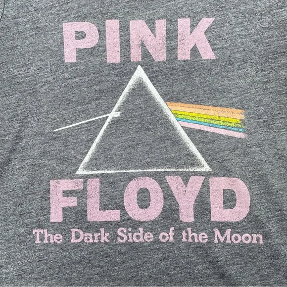 Pink Floyd - Dark SIde Of The Moon, Gray and Pink Graphic Band Tee, Size S/M - Picture 3 of 4